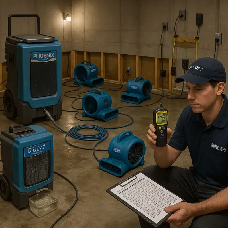 Structural Drying and Dehumidification process in Maine, WI